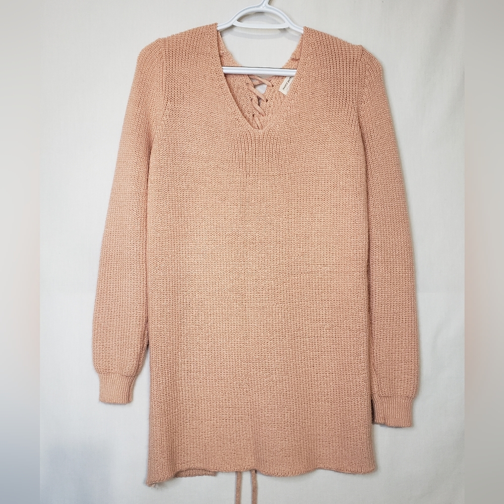 Emory Park Sweater Blush Pink Drawstring Back Pullover Women's Size M